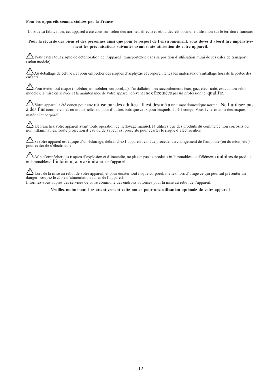 Electrolux U30306 EFC650-950 User Manual | Page 12 / 80