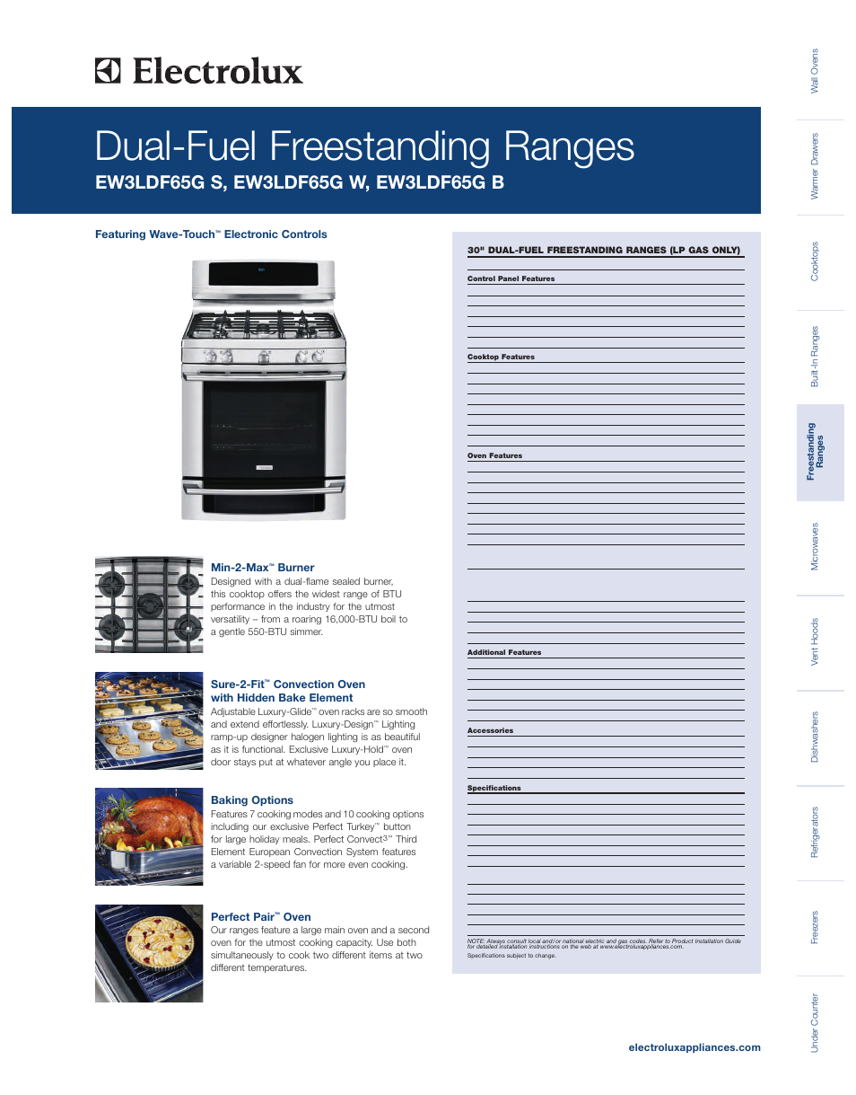 Electrolux EW3LDF65GS User Manual | 2 pages