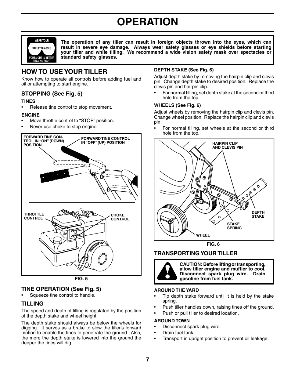 Operation, How to use your tiller | Electrolux FN620K User Manual | Page 7 / 24