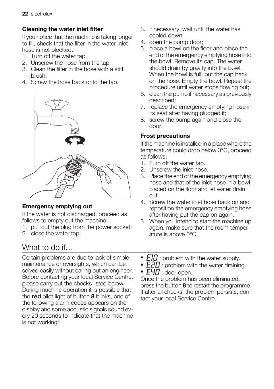 What to do if | Electrolux EWW 14791 W User Manual | Page 22 / 32