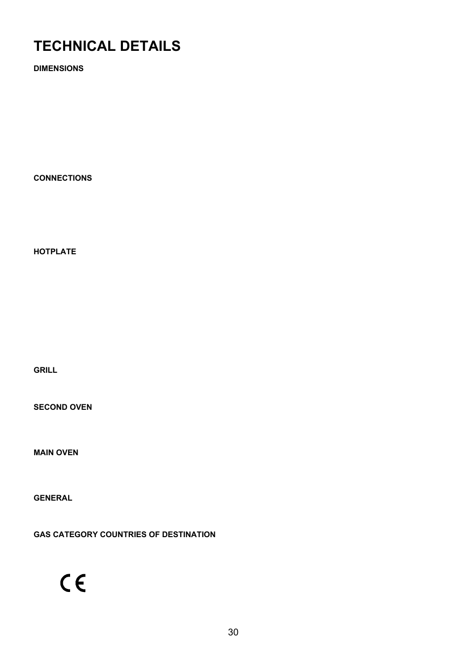 Technical details | Electrolux EKG6049 User Manual | Page 30 / 40