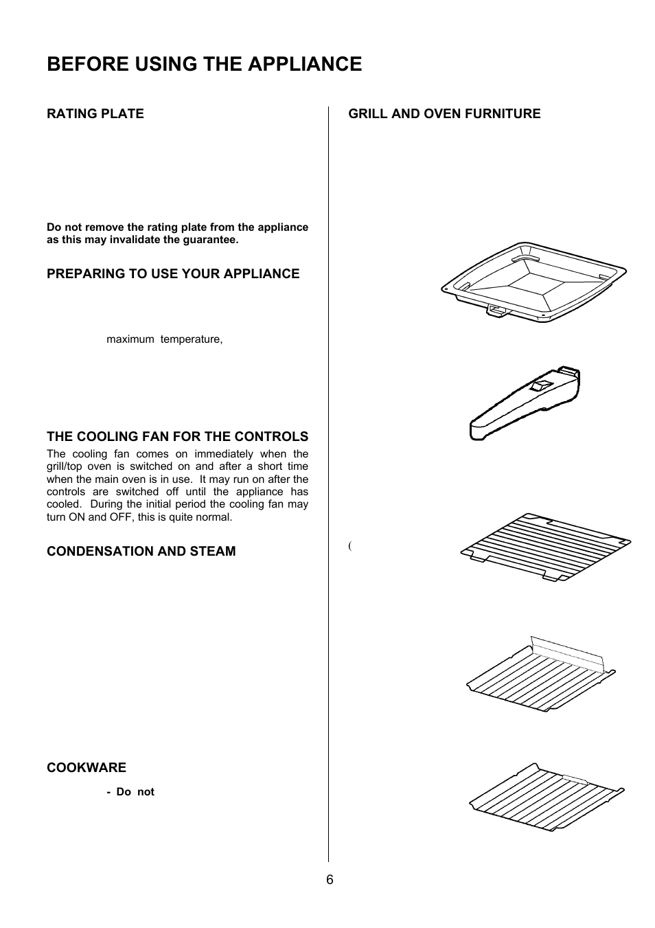 Before using the appliance | Electrolux EKG6049 User Manual | Page 6 / 40