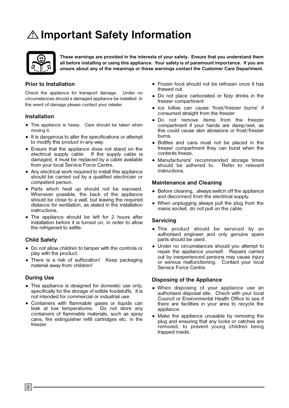 Important safety information | Electrolux ECM 3857 User Manual | Page 2 / 16