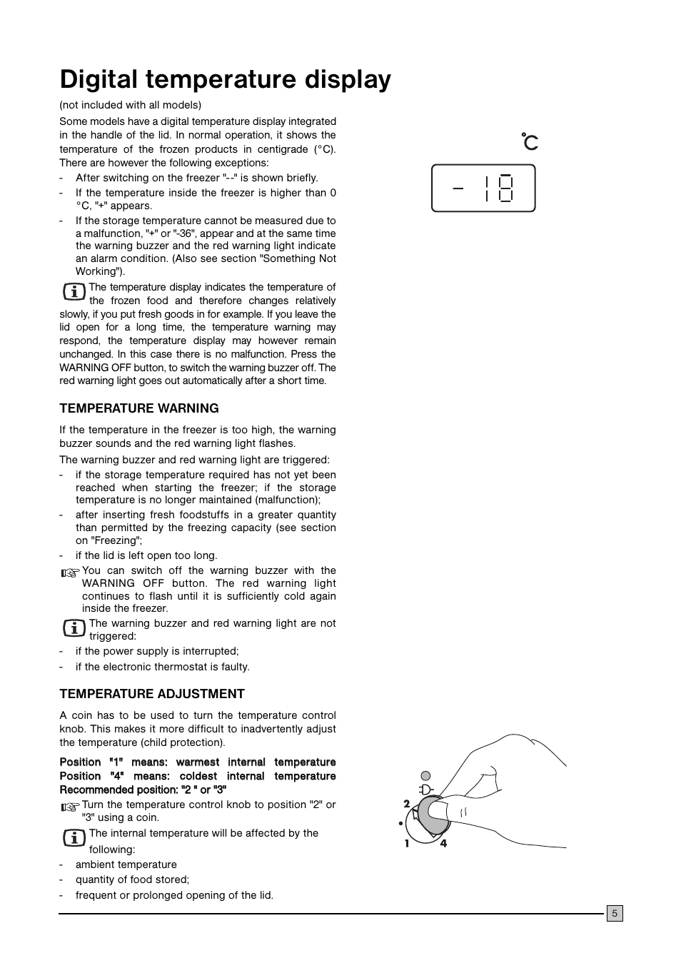 Digital temperature display | Electrolux ECM 3857 User Manual | Page 5 / 16
