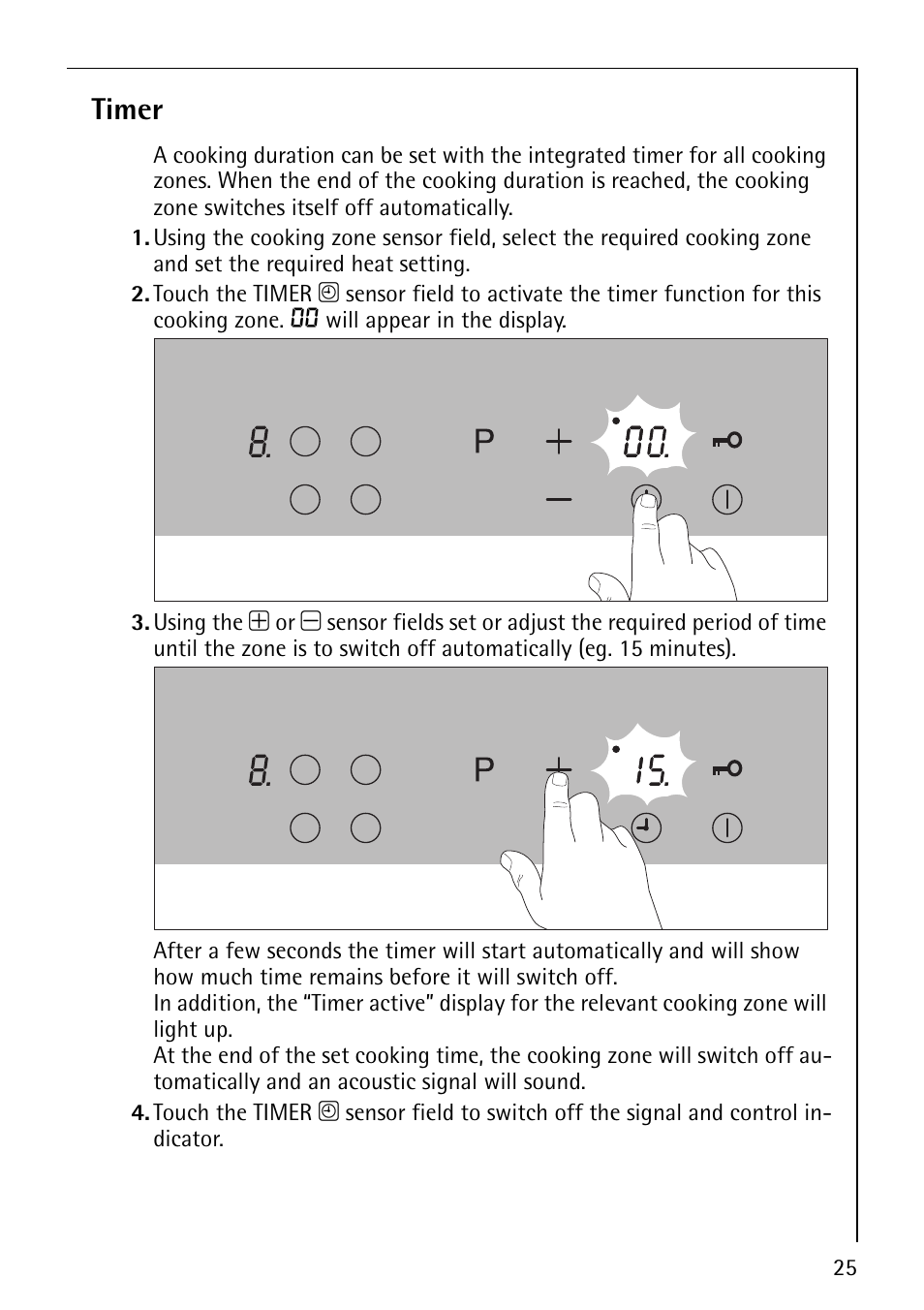 Timer | Electrolux 68000KF-BN User Manual | Page 25 / 44