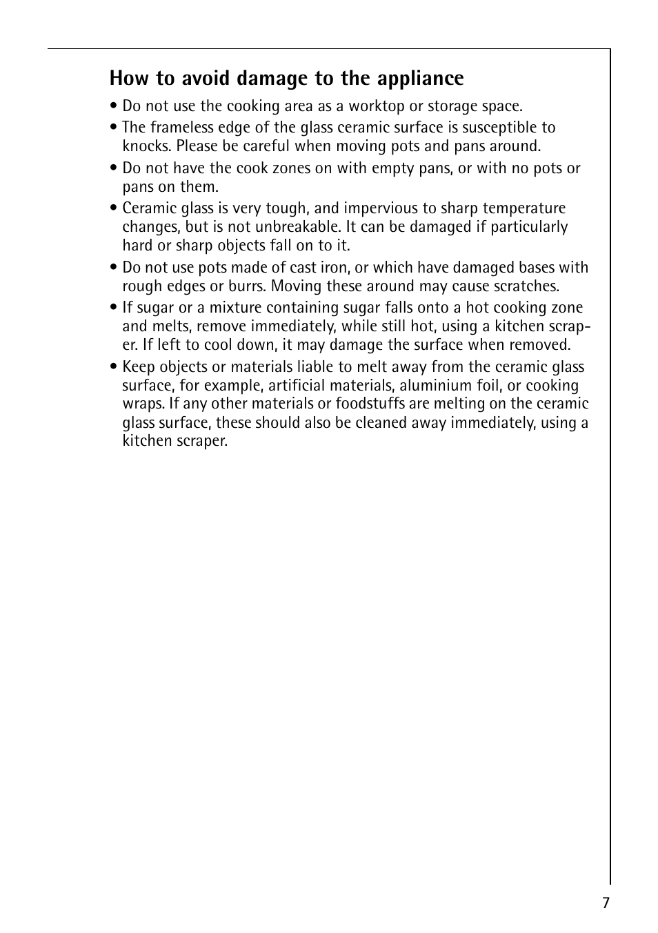 How to avoid damage to the appliance | Electrolux 68000KF-BN User Manual | Page 7 / 44