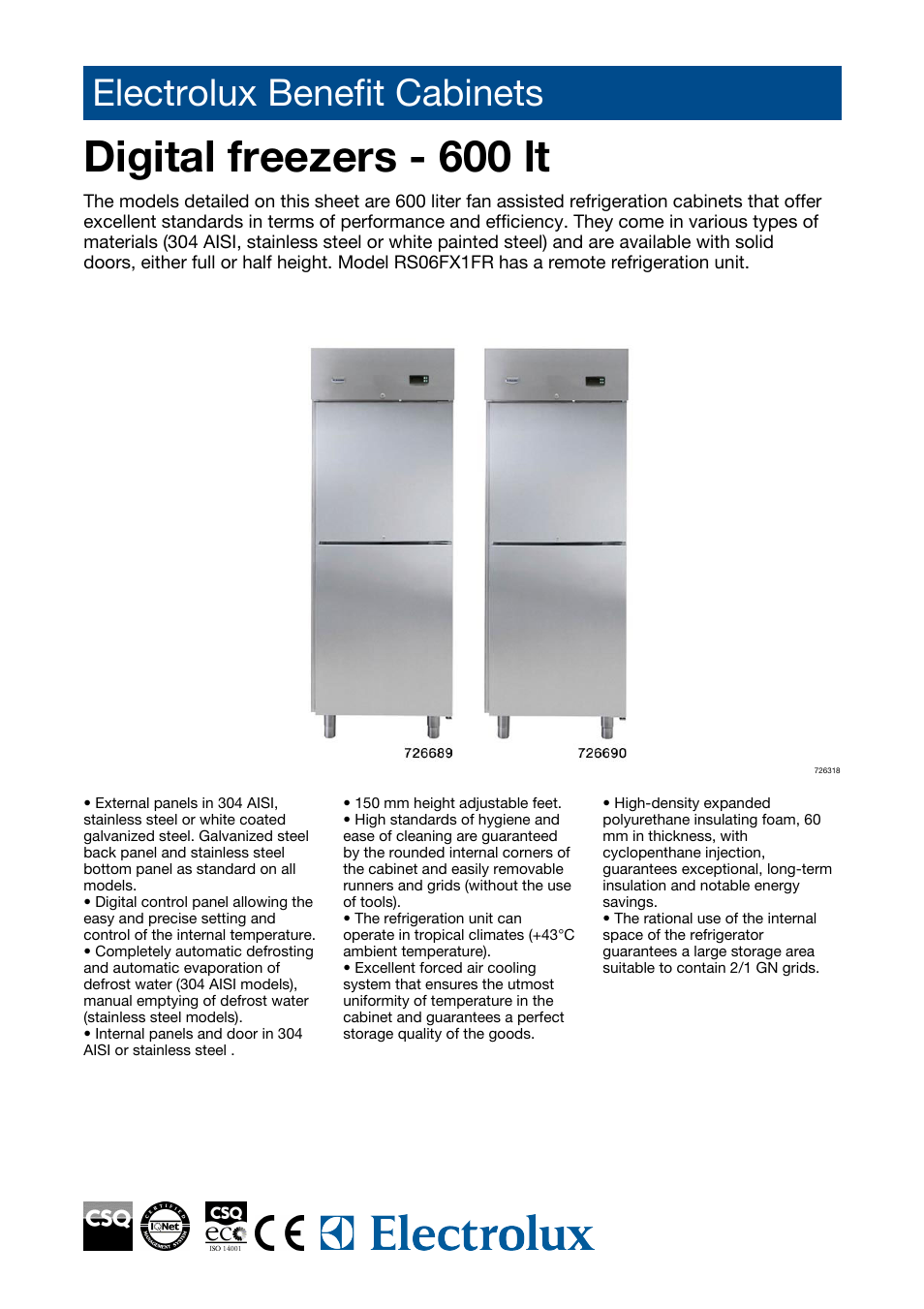 Electrolux 726474 User Manual | 5 pages