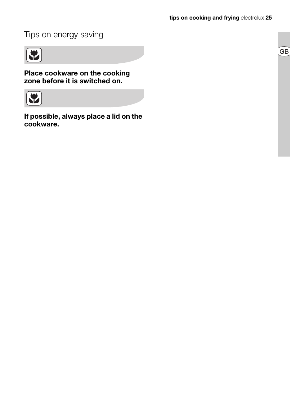 Tips on energy saving | Electrolux EHD68200P User Manual | Page 25 / 46