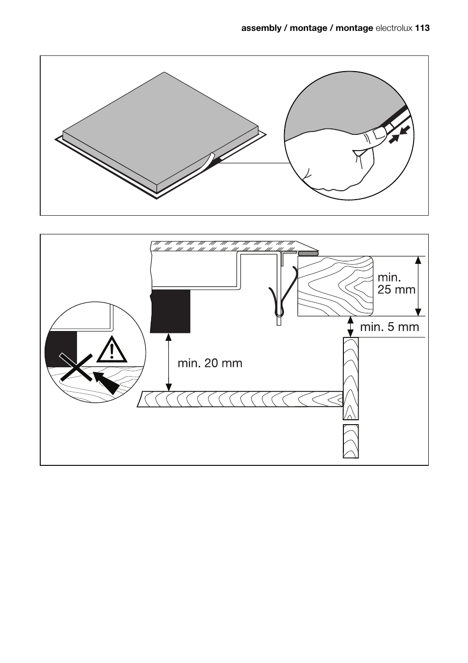 Assembly / montage / montage electrolux 113 | Electrolux EHD68200P User Manual | Page 39 / 46