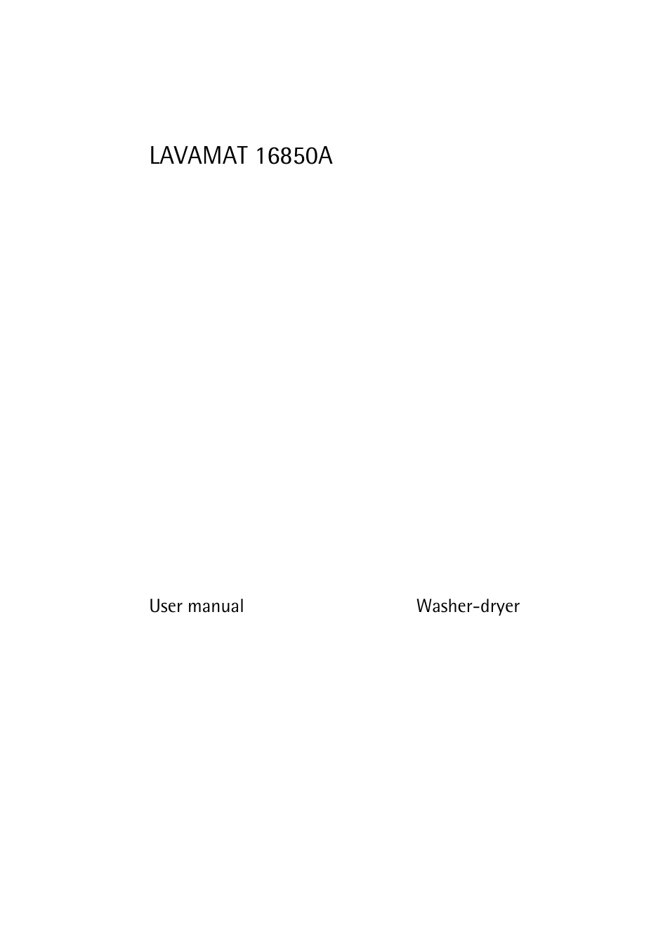 Electrolux 16850A User Manual | 40 pages