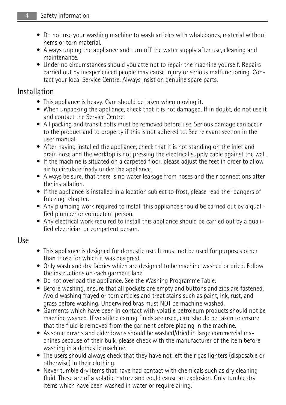 Installation | Electrolux 16850A User Manual | Page 4 / 40