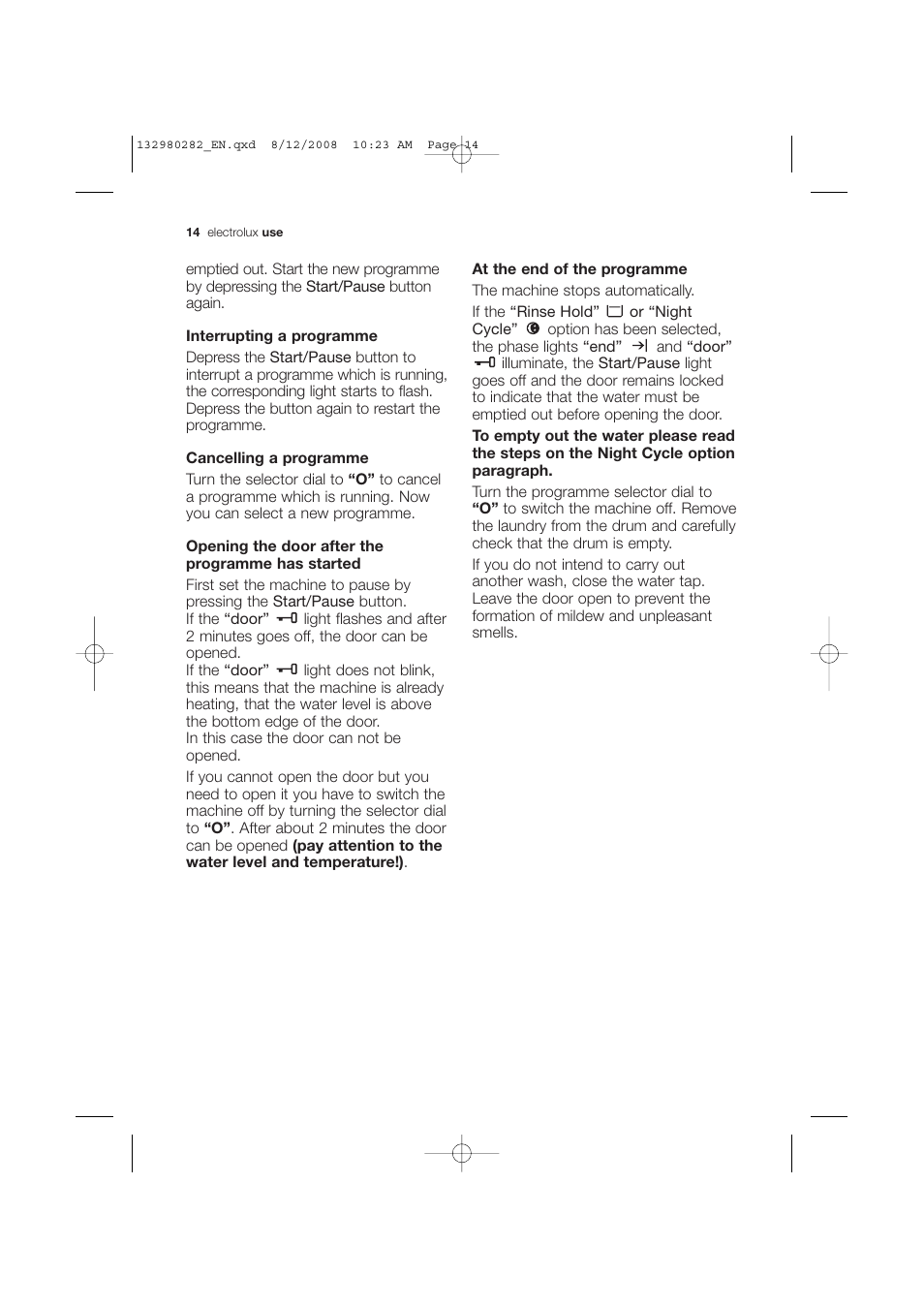 Electrolux EWF 12040 W User Manual | Page 14 / 40