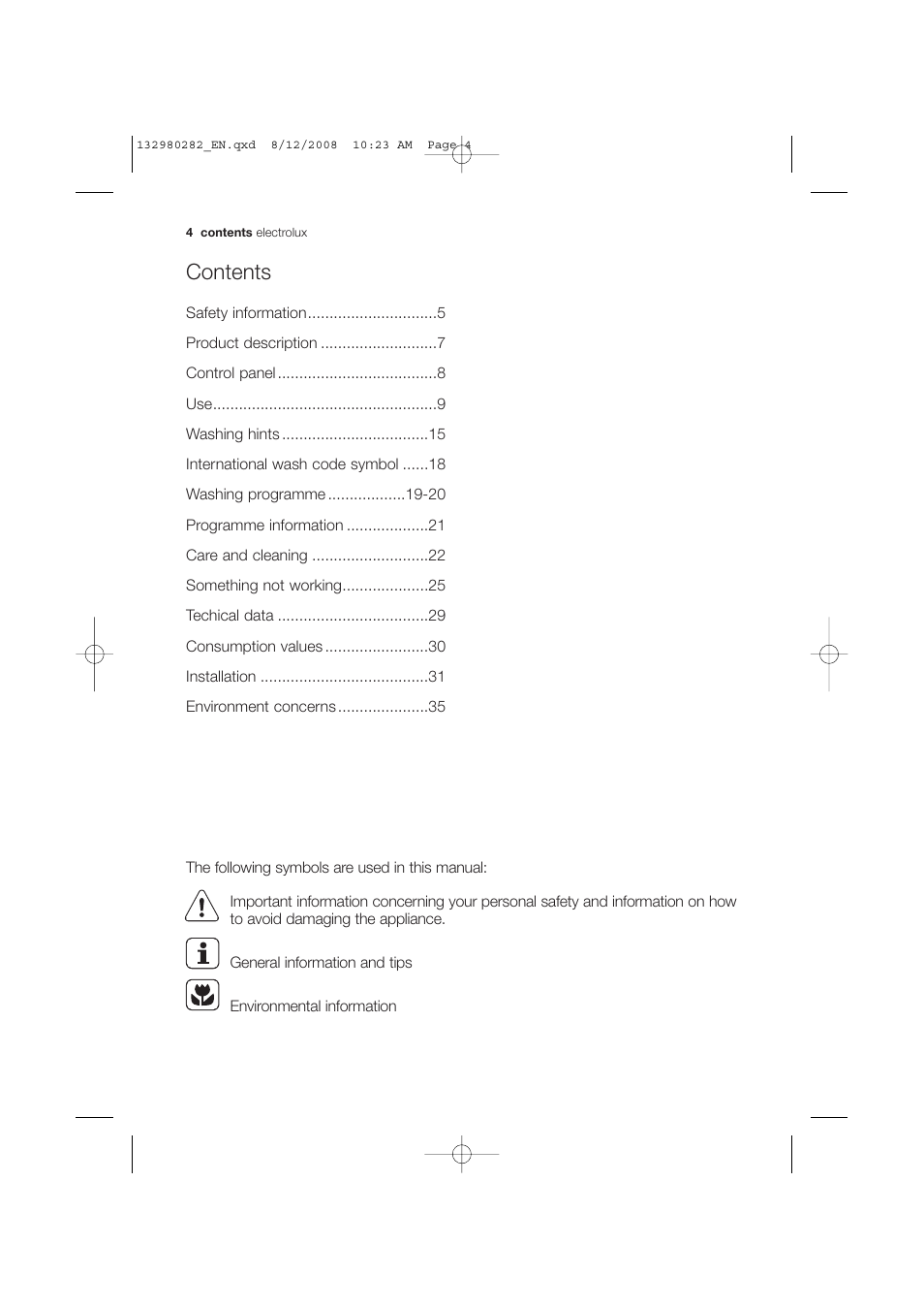 Electrolux EWF 12040 W User Manual | Page 4 / 40