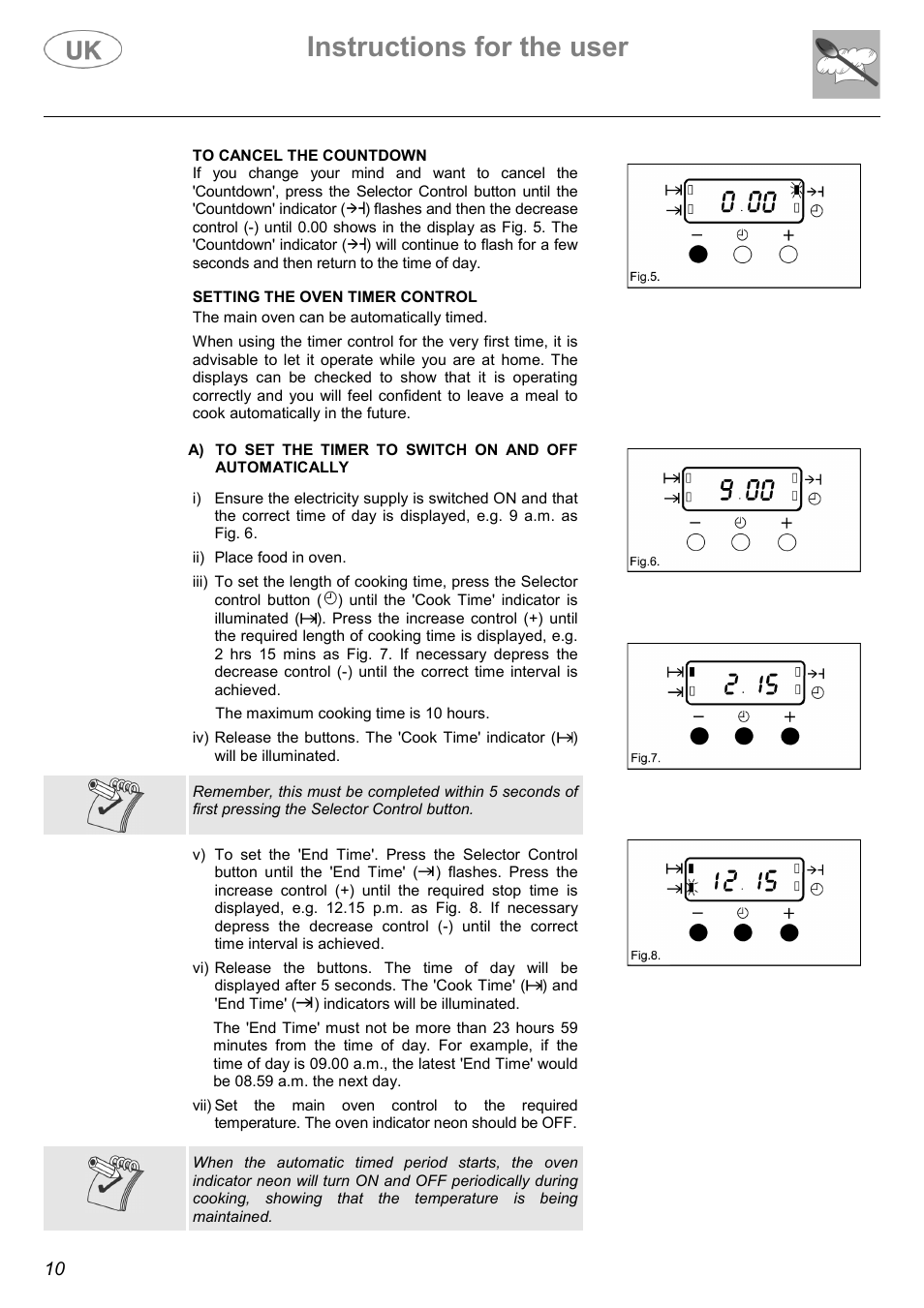 Instructions for the user | Electrolux C41029G User Manual | Page 10 / 32