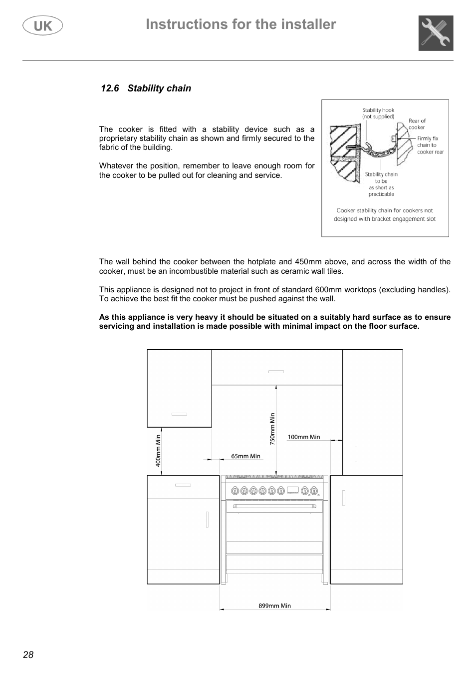 Instructions for the installer | Electrolux C41029G User Manual | Page 28 / 32