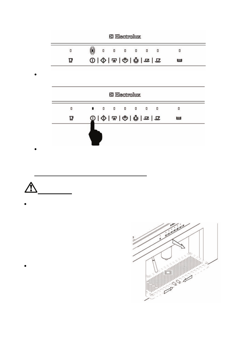 Caution | Electrolux EBA 60000X User Manual | Page 14 / 40