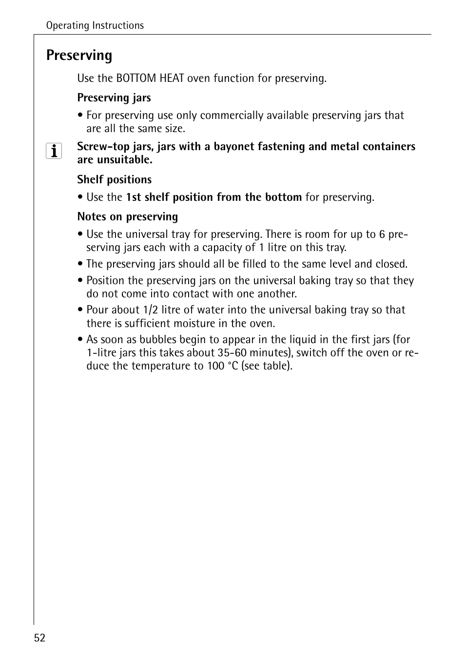 Preserving | Electrolux B6140-1 User Manual | Page 52 / 76