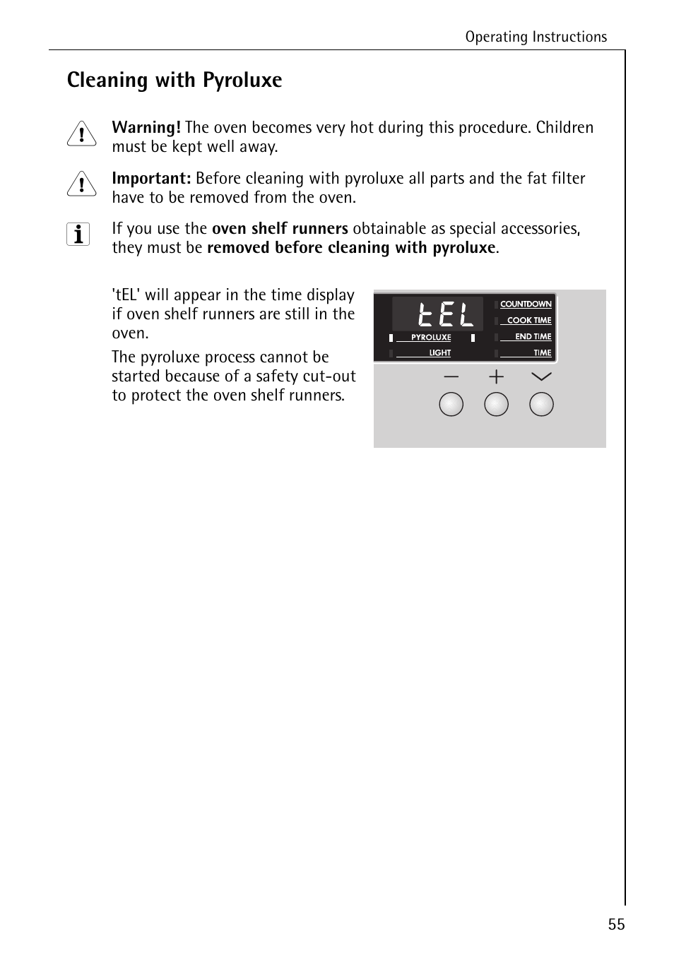 Cleaning with pyroluxe | Electrolux B6140-1 User Manual | Page 55 / 76