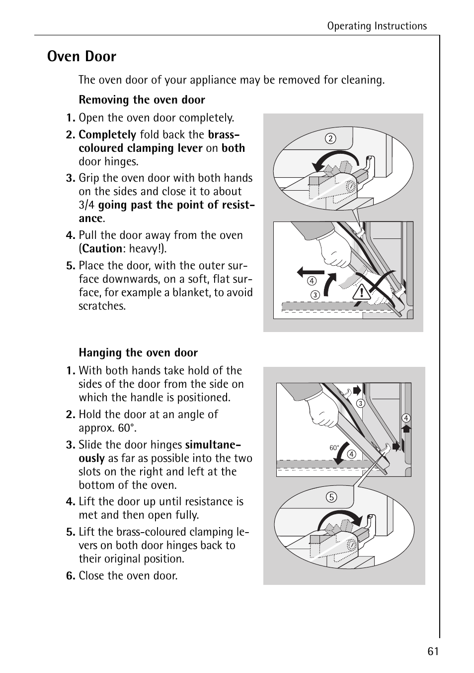 Oven door | Electrolux B6140-1 User Manual | Page 61 / 76