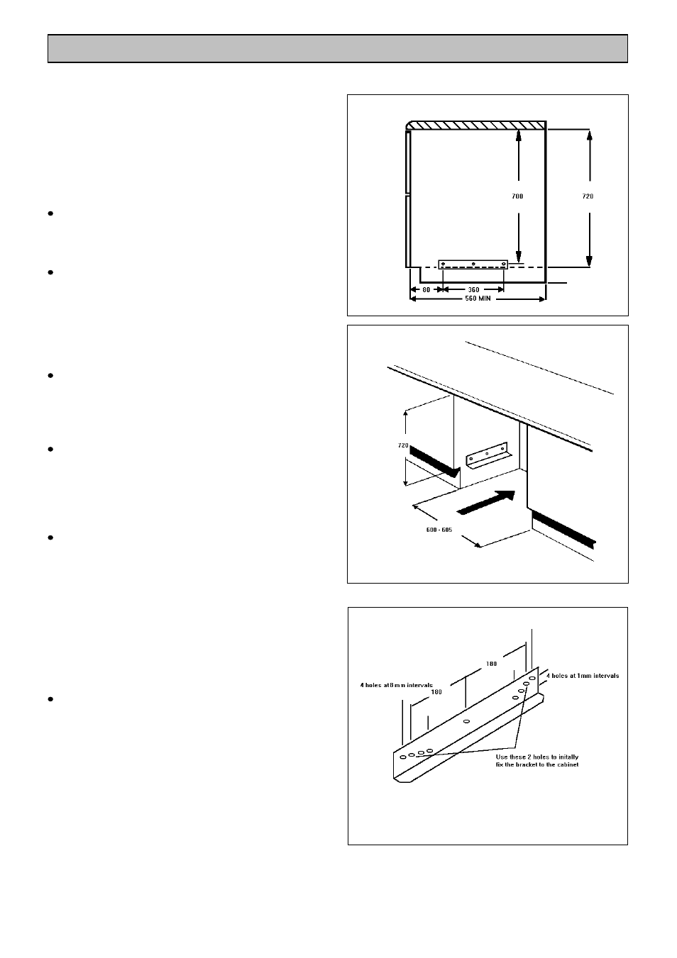 Installation instructions, Preparing cabinet for fitting oven | Electrolux edb750 User Manual | Page 48 / 56