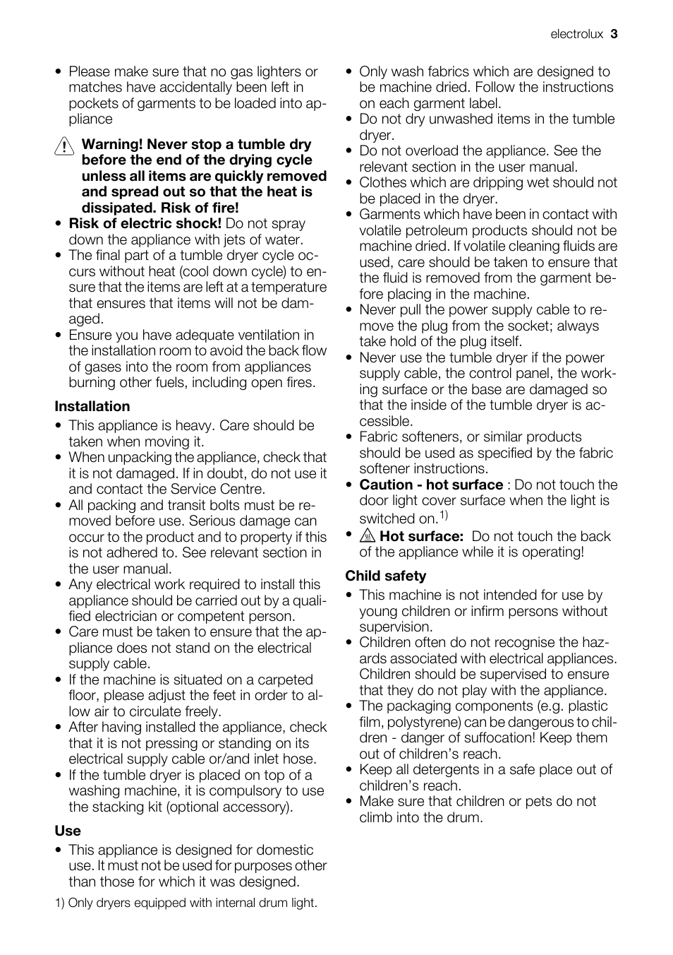 Electrolux EDE 77550W User Manual | Page 3 / 36