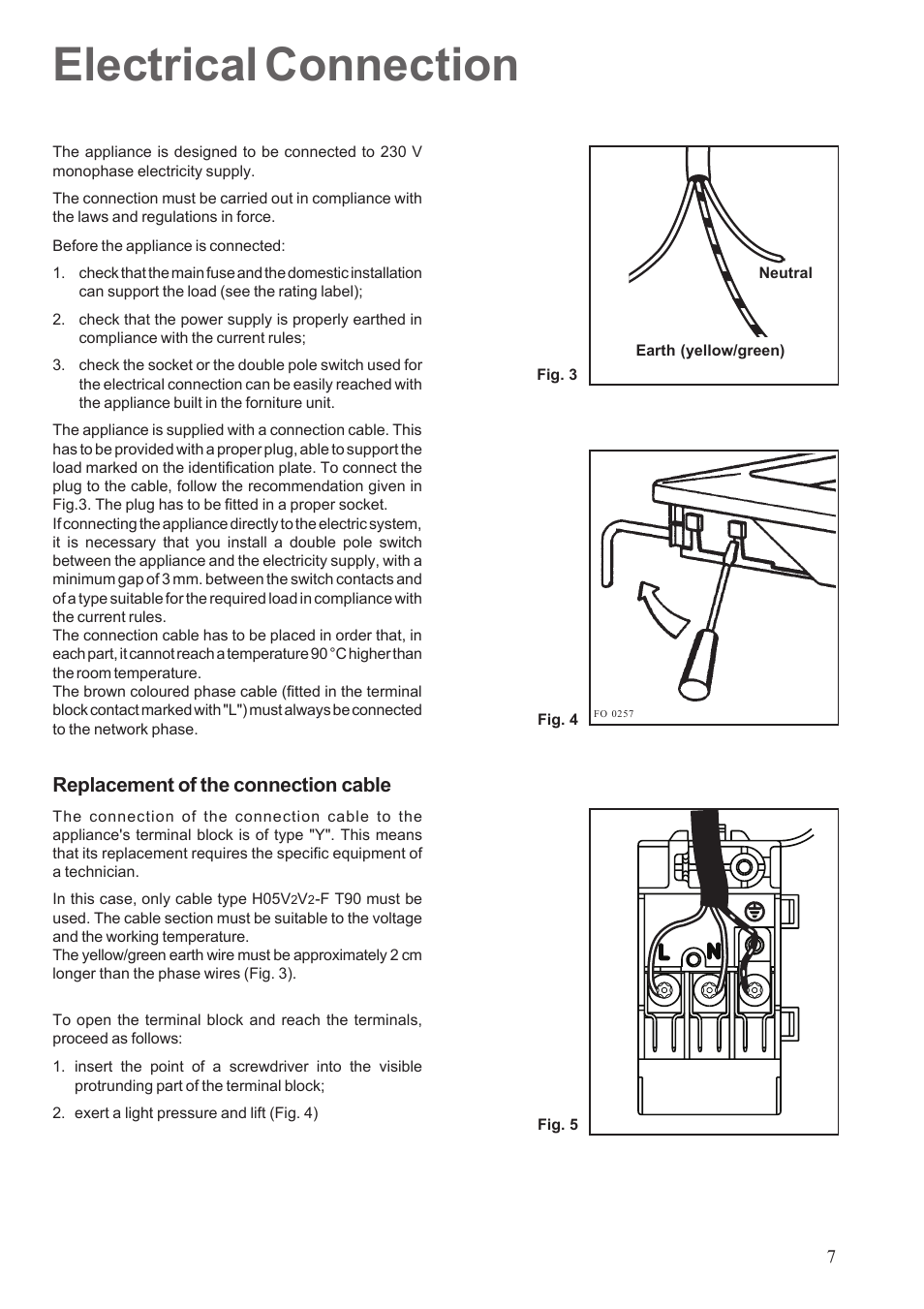 Electrical connection | Electrolux EHGT326X User Manual | Page 7 / 12