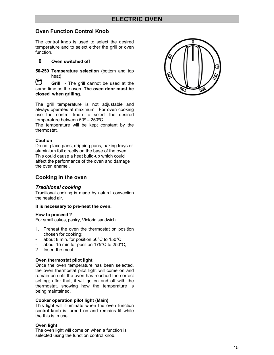 Electric oven | Electrolux DSO51DF User Manual | Page 15 / 24