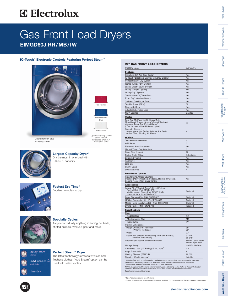 Electrolux PERFECT STEAM EIMGD60J RR/MB/IW User Manual | 2 pages