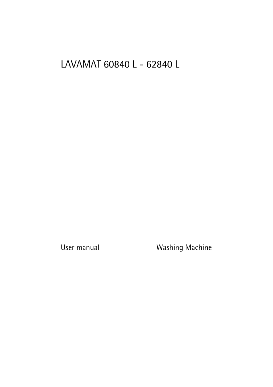 Electrolux LAVAMAT 62840 L User Manual | 36 pages