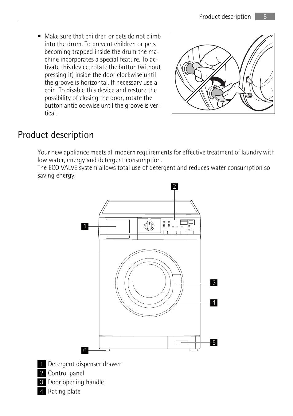 Product description | Electrolux LAVAMAT 62840 L User Manual | Page 5 / 36