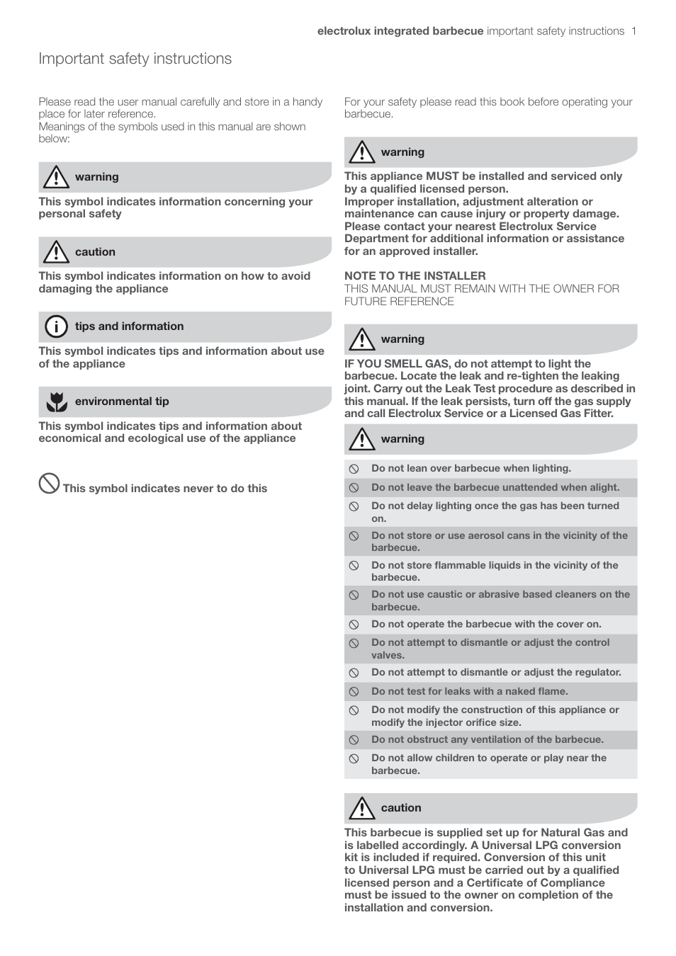 Important safety instructions | Electrolux EQBL100AS User Manual | Page 5 / 18