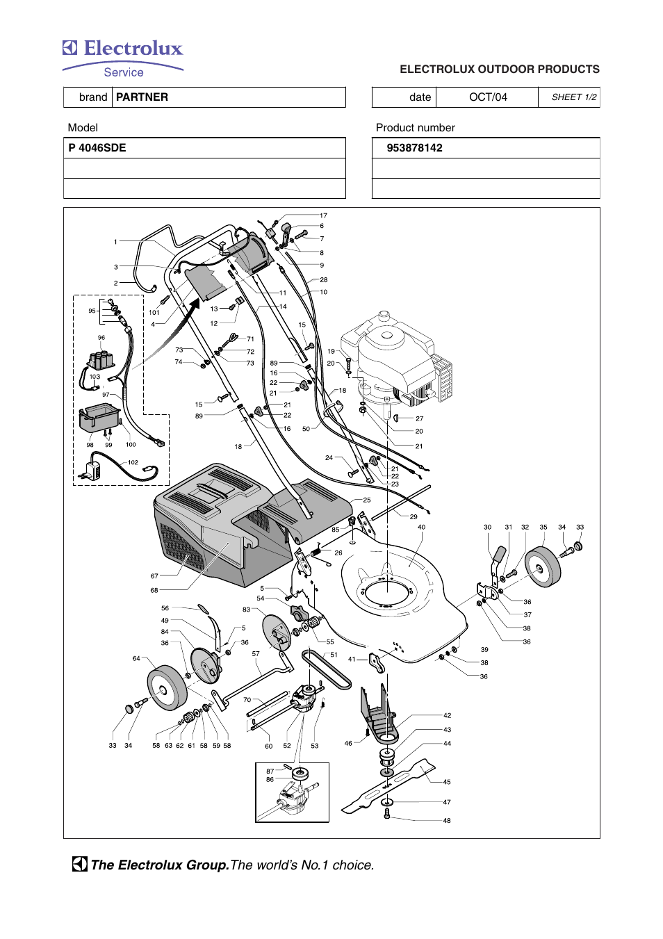 Electrolux PARTNER P 4046SDE User Manual | 2 pages