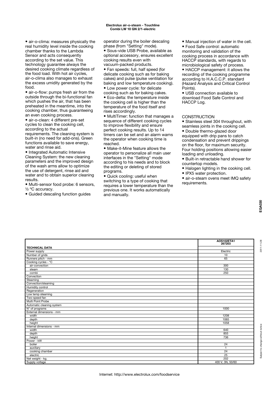 Electrolux TOUCHLINE LW 10 GN User Manual | Page 2 / 4