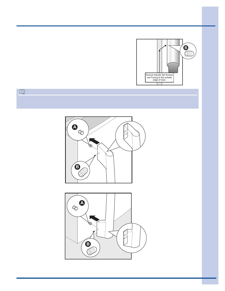 Installation, Door handle mounting instructions | Electrolux EI24WC75HS User Manual | Page 7 / 13