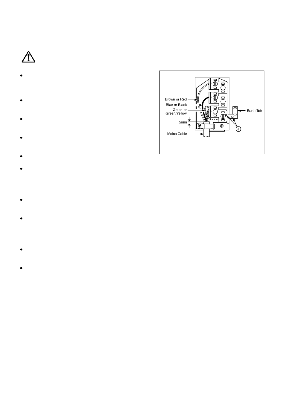 Installation instructions, Connecting to the mains terminal | Electrolux 5212 BU User Manual | Page 59 / 64