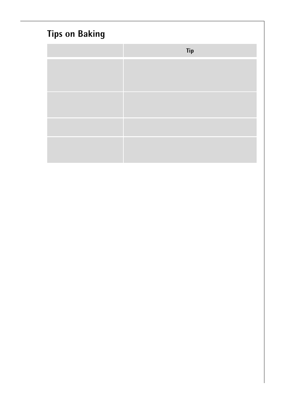 Tips on baking | Electrolux B 4140 User Manual | Page 25 / 60