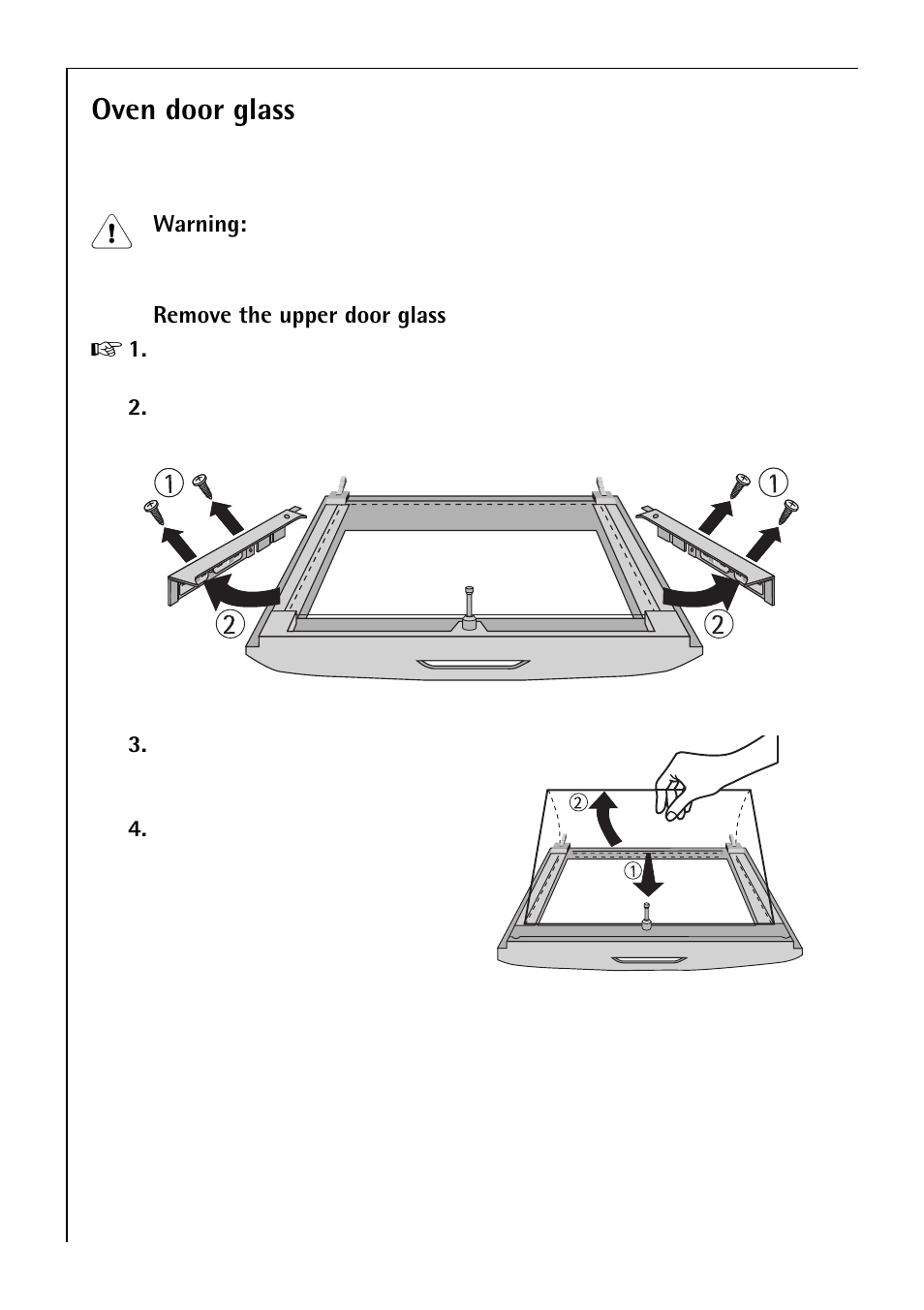 Oven door glass | Electrolux B 4140 User Manual | Page 40 / 60