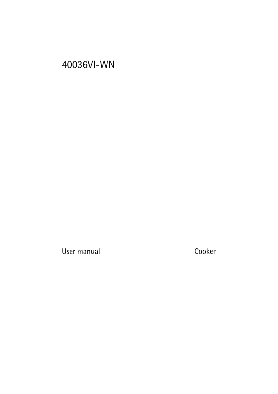 Electrolux 40036VI-WN User Manual | 32 pages