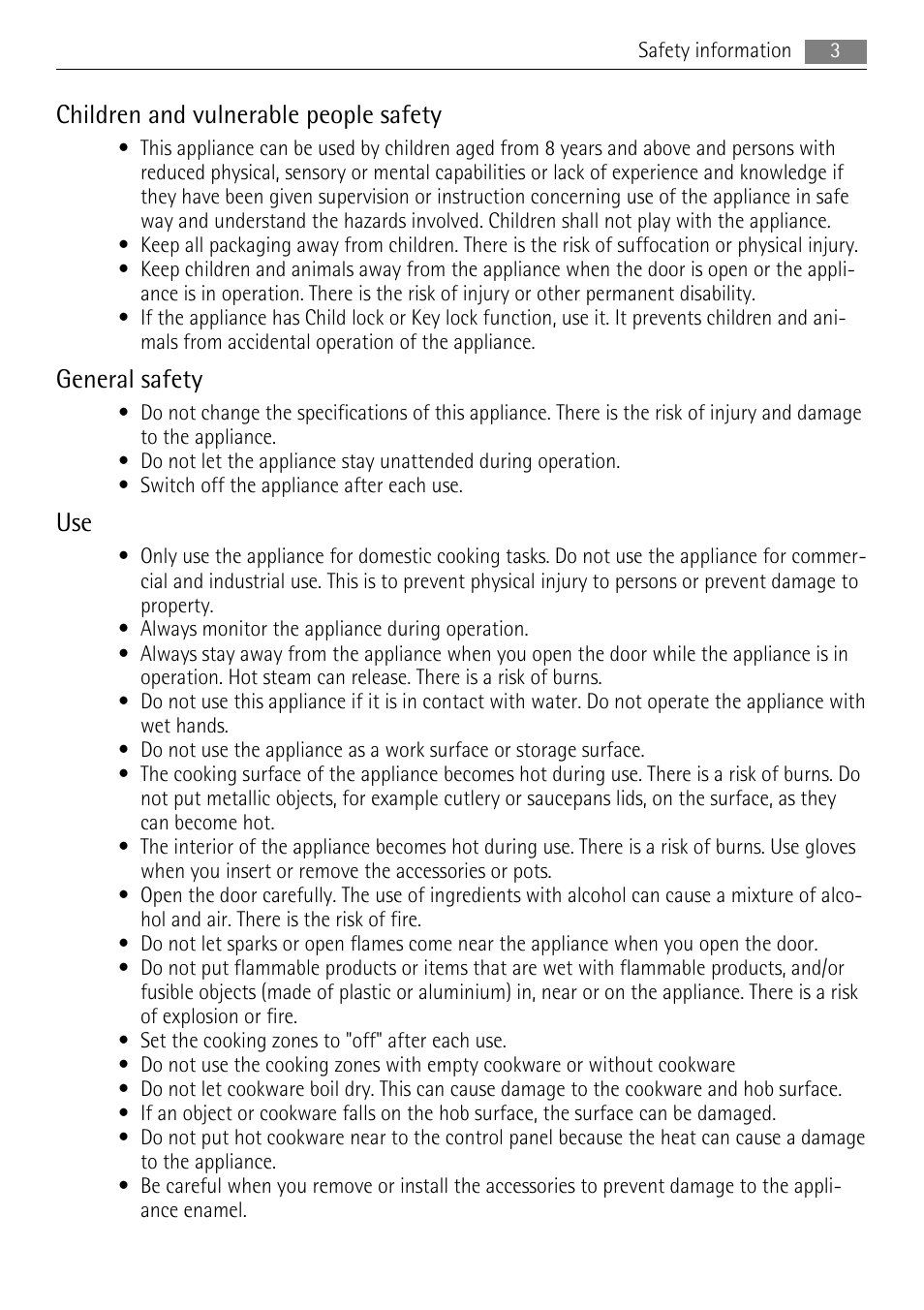 Children and vulnerable people safety, General safety | Electrolux 40036VI-WN User Manual | Page 3 / 32