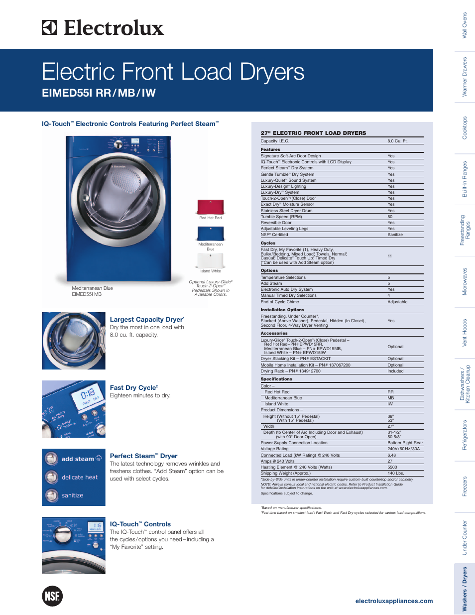 Electrolux IQ-TOUCH EIMED55I RR/MB/IW User Manual | 2 pages