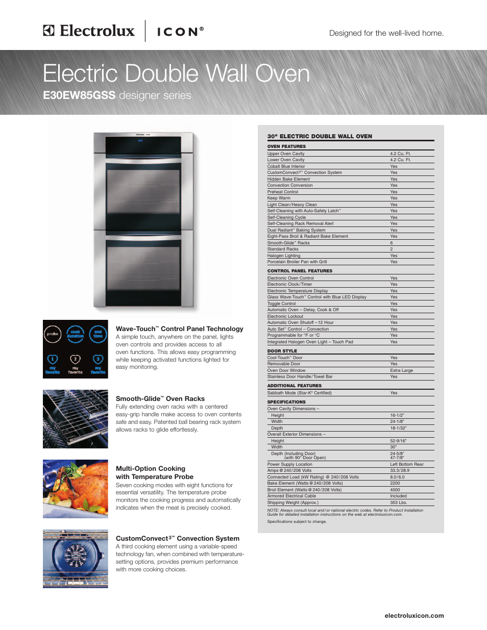 Electrolux WAVE-TOUCH E30EW85GSS User Manual | 2 pages