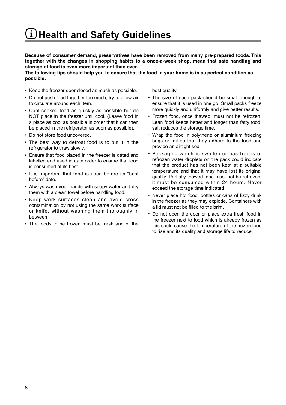 Health and safety guidelines | Electrolux 2222 784-01 User Manual | Page 6 / 20