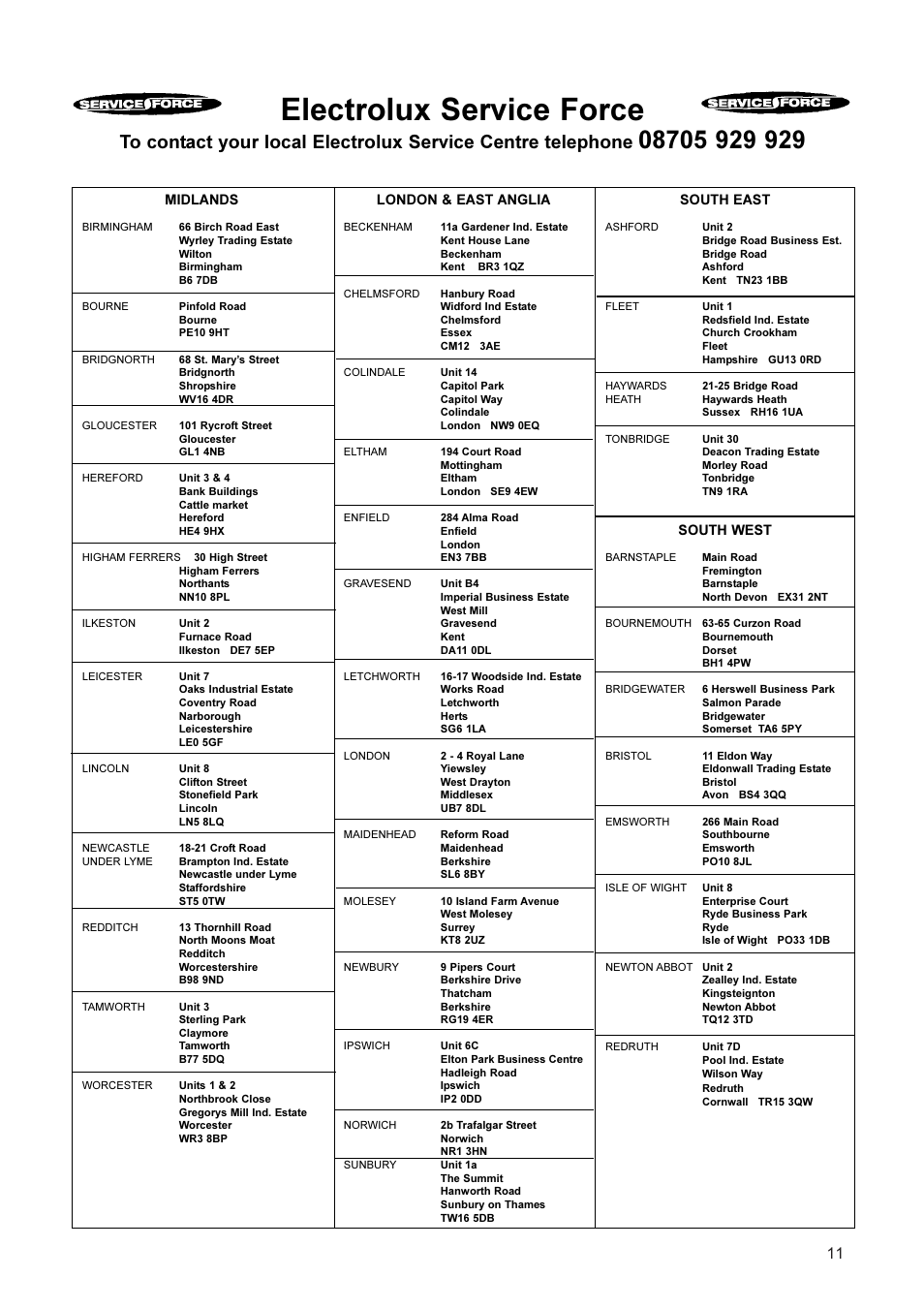 Electrolux service force | Electrolux ER 2866 BN User Manual | Page 12 / 17