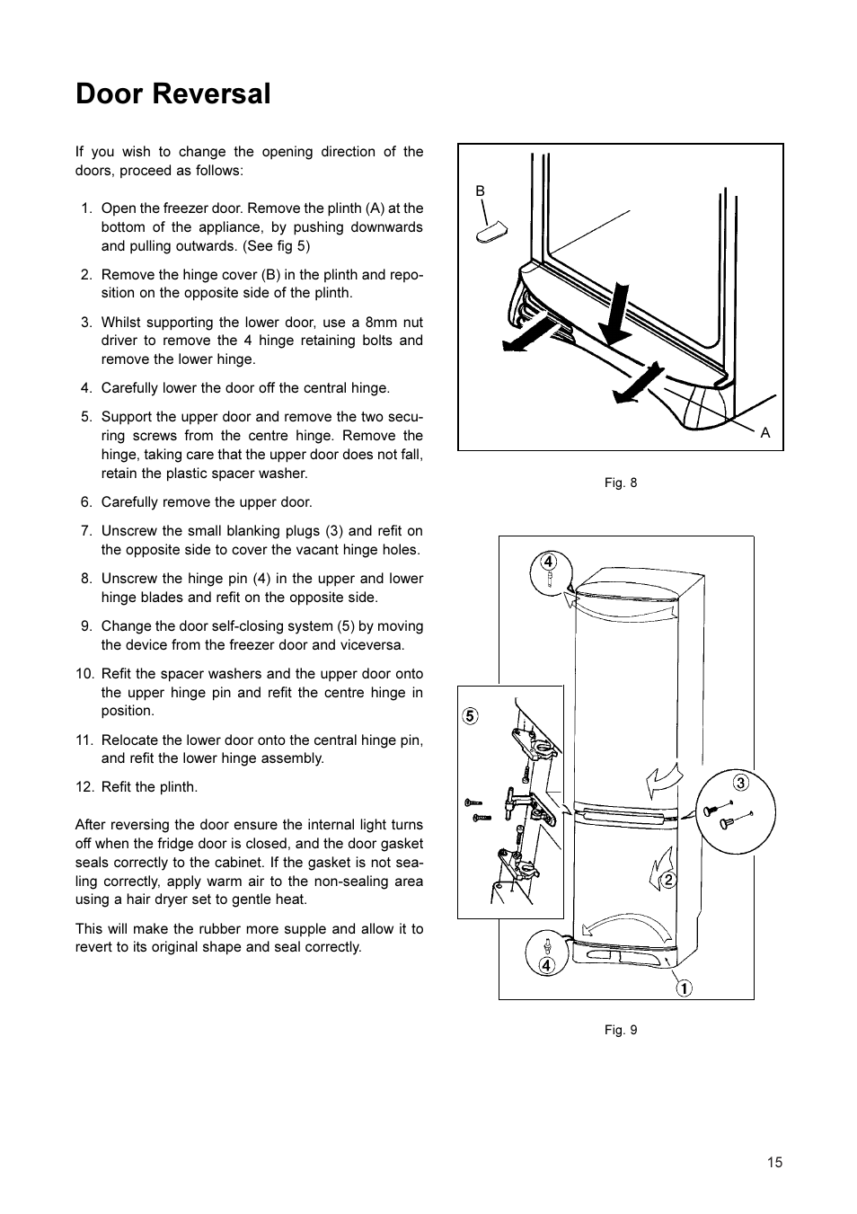 Door reversal | Electrolux ER 2866 BN User Manual | Page 16 / 17