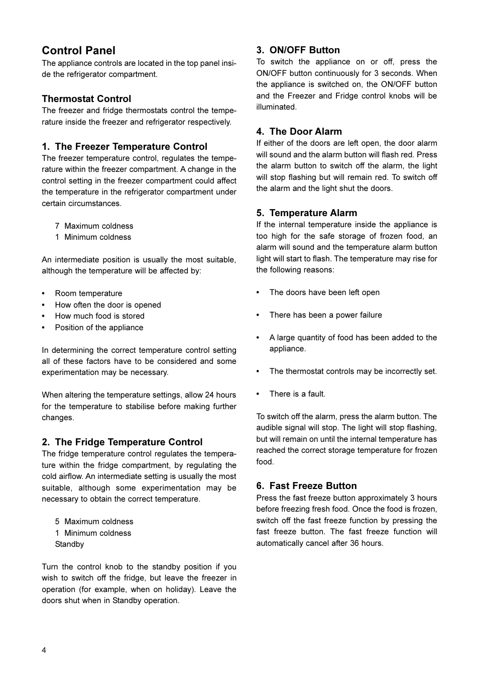 Control panel | Electrolux ER 2866 BN User Manual | Page 5 / 17