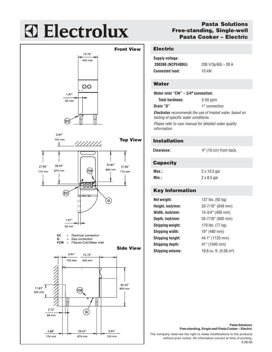 Electrolux 200398 User Manual | Page 2 / 2