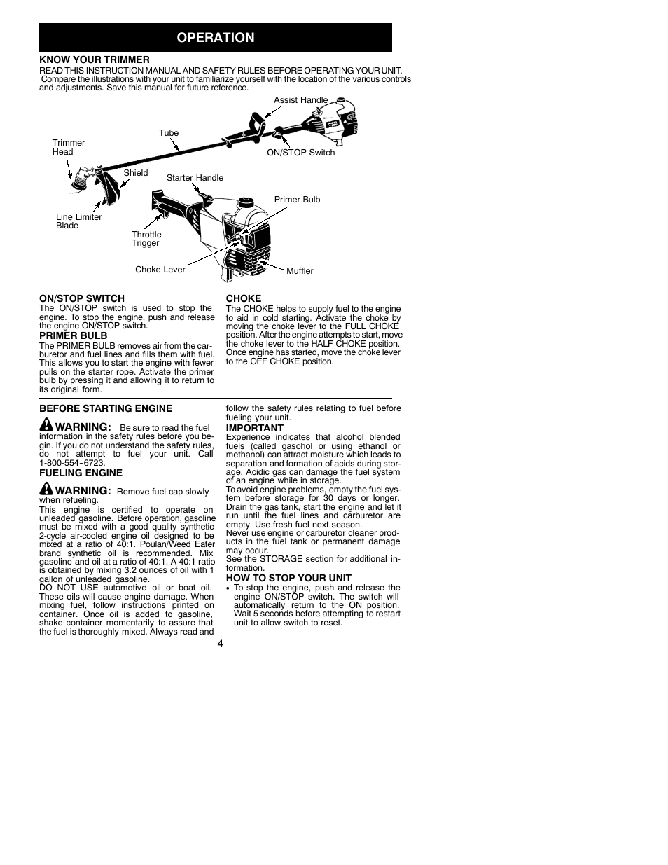 Operation | Electrolux 131 User Manual | Page 4 / 11