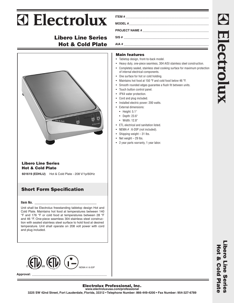 Electrolux Libero Line EDHLU User Manual | 2 pages
