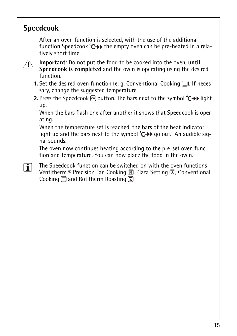 Speedcook | Electrolux B5741-4 User Manual | Page 15 / 60