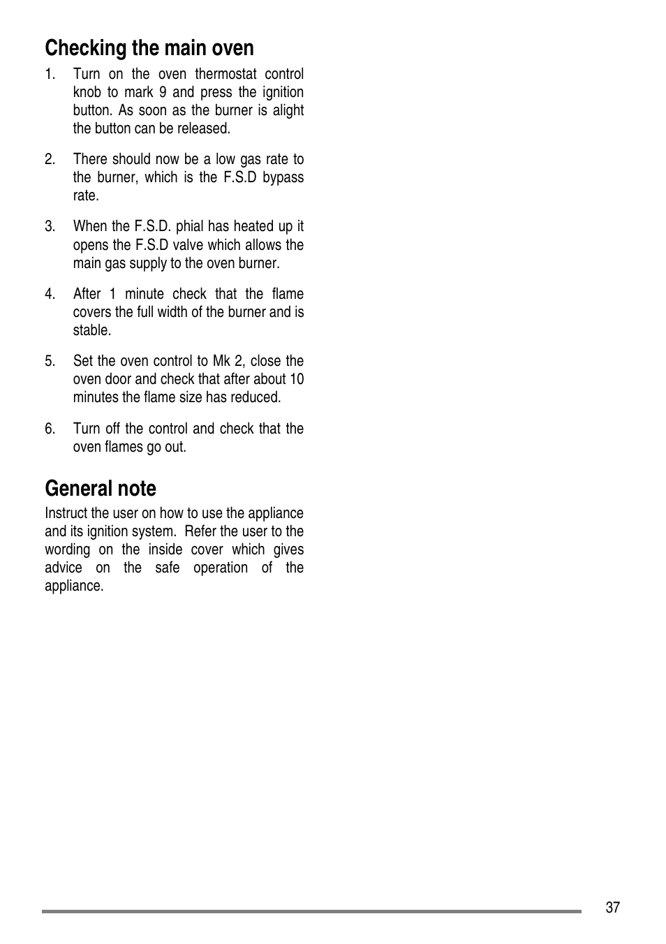 Checking the main oven | Electrolux ZCG5300 User Manual | Page 37 / 40